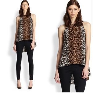 Elizabeth and James Everly Leopard Print Silk Tank Top Blouse Women’s Size XS